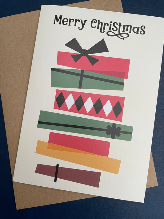 Pack of 5 Present Stack Christmas Cards