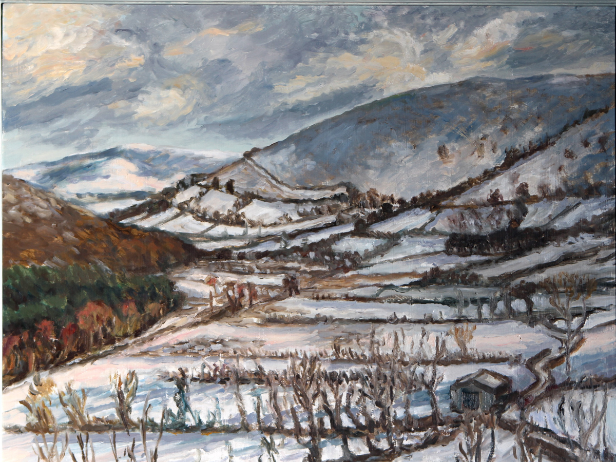 Pack of 5 Caerneuadd under Winter Snow Christmas cards!