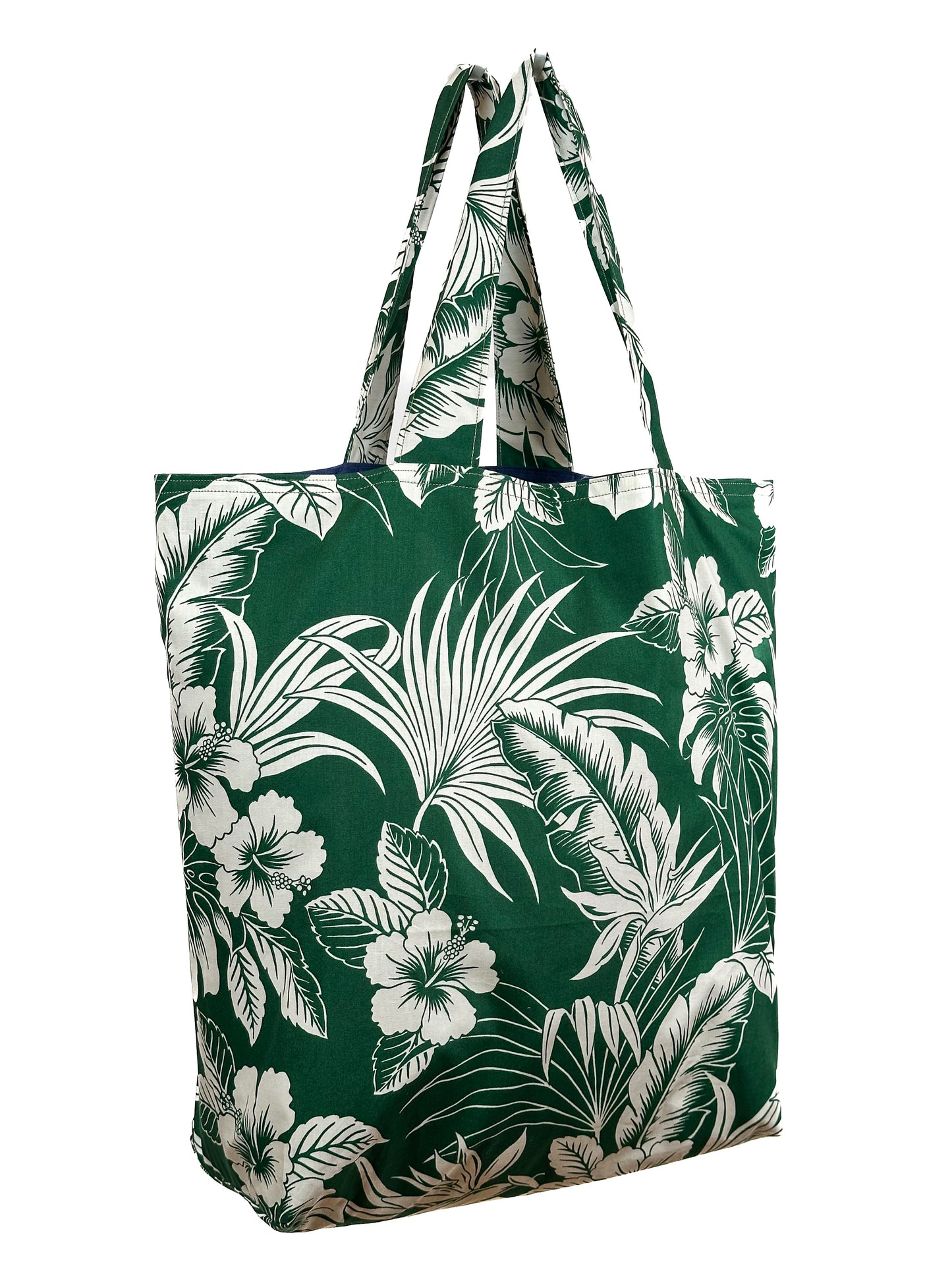 Shopper bag - Large - Floral - Green & Cream