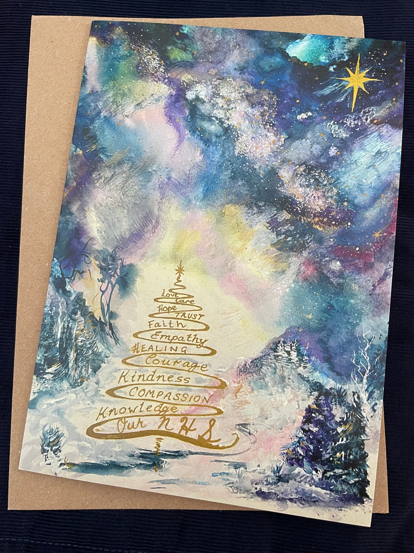 Pack of 5 Tree Christmas cards!