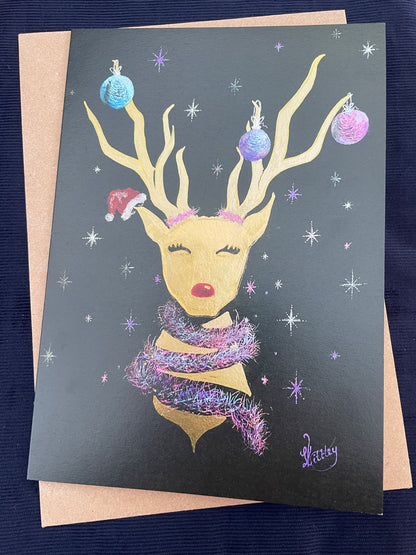 Pack of 5 Reindeer Christmas cards!