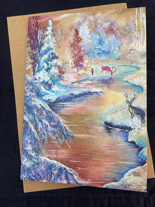 Pack of 5 Winter Scene Christmas cards!