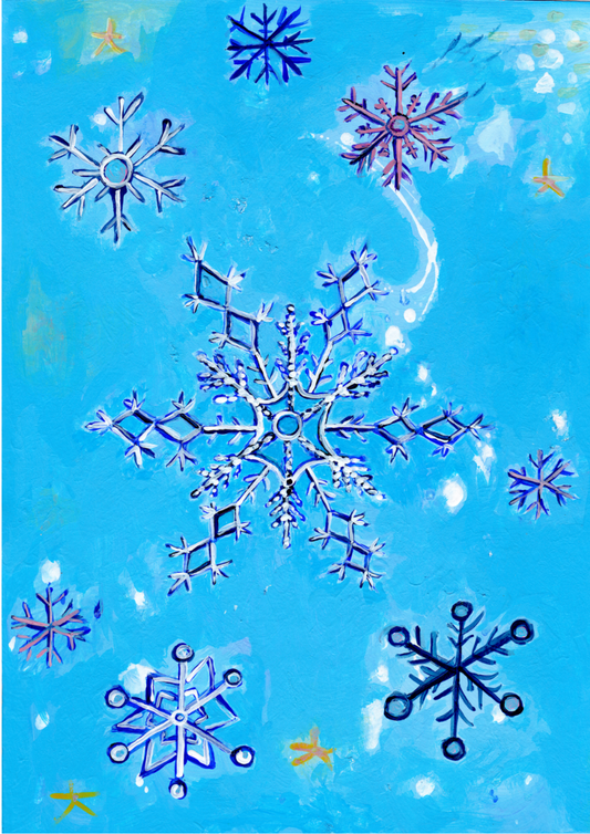 Pack of 5 Snowflake Christmas cards!