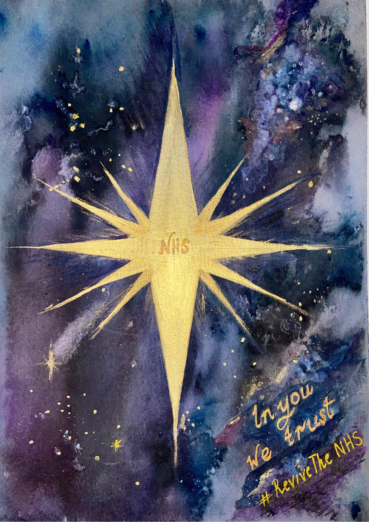 Pack of 5 Star Christmas cards!